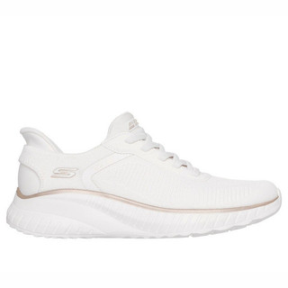 Skechers 思克威爾 Bobs Squad Chaos 女 休閒鞋 寬楦 舒適 米 白 [117497WWTGD]