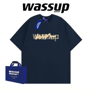 小貴但是穿不壞 短袖 上衣 大尺碼T恤WASSUP BEAVER夏季印花T恤短袖男女美式重磅情侶寬鬆半袖純棉上衣