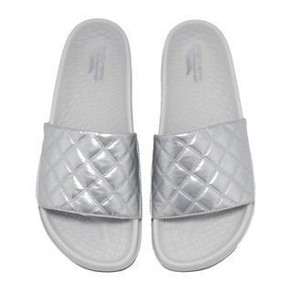Skechers 拖鞋 Arch Fit Hyper Slide 女鞋 銀灰 彈力涼拖鞋 141711SIL [ACS]