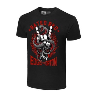 WWE WrestleMania Edge vs Orton 圖案 T 恤高階棉超大中性休閒街頭服飾 3.5