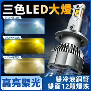 【台灣發貨】12V 24V 三色LED大燈 汽車大燈 霧燈 頭燈 貨車大燈 變色車燈 H11 H4 H3 9006 H7