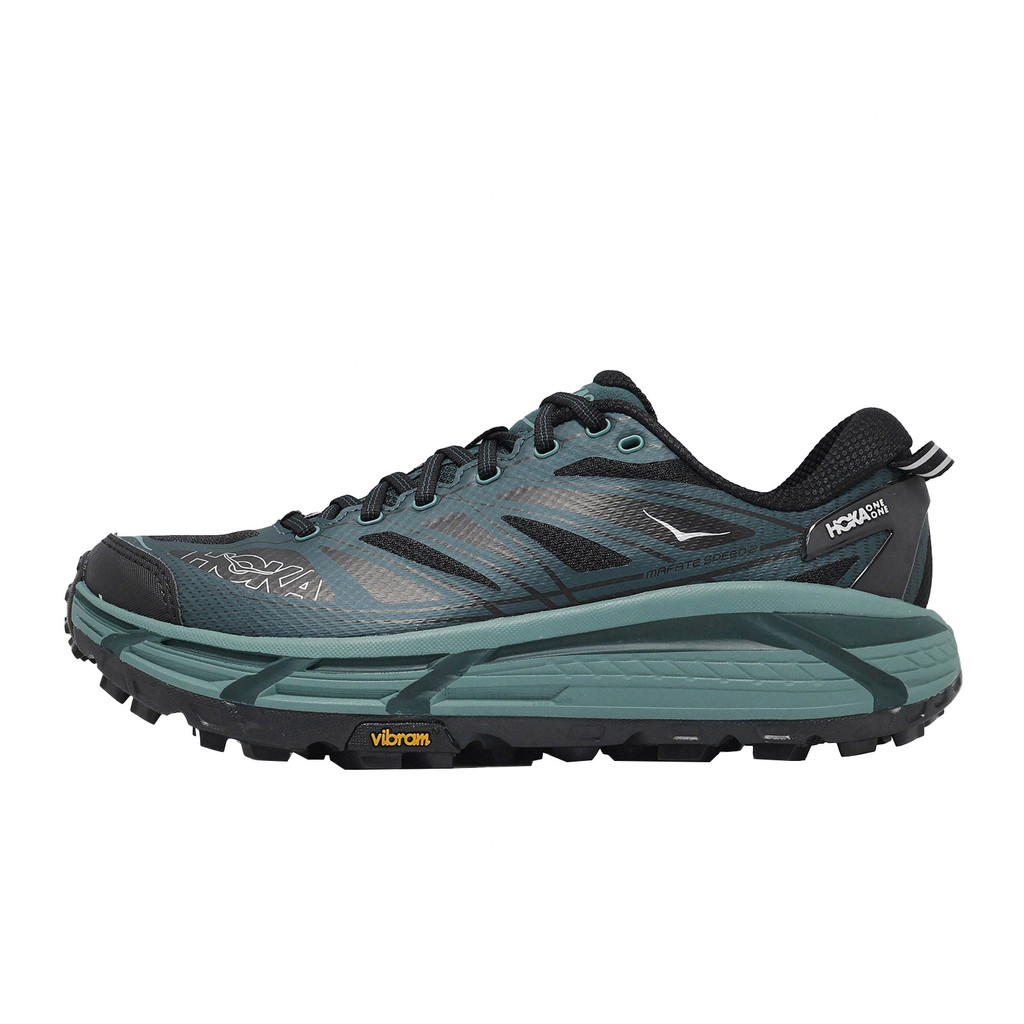 Hoka 越野跑鞋 Mafate Speed 2 男鞋 黑綠 緩衝 黃金大底 慢跑鞋 1126851BBYL [ACS]