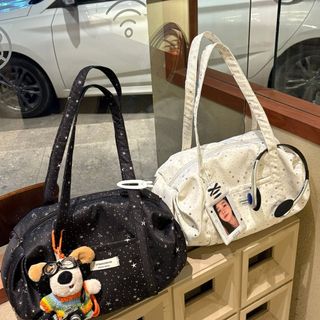 🔥熱賣🔥ins風星星帆布包女韓系慵懶風大容量新款日常百搭通勤單肩托特包