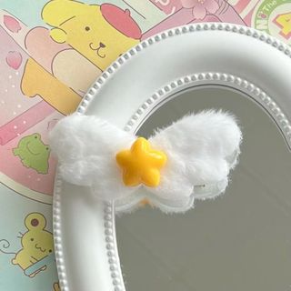 胖胖美依 髮夾 髮飾 頭飾 頭繩新款奶黃星星翅膀髮夾ins甜美少女劉海邊夾日系甜妹頭飾-14597.