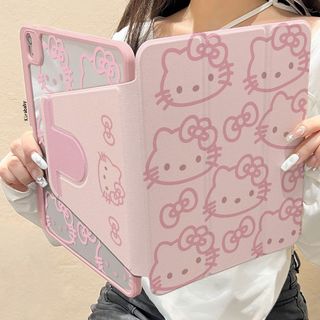 ✨臺灣出貨✨720°旋轉ipad保護套MINI7新款air6/5亞克力9.7寸線條kt貓8/9/10代