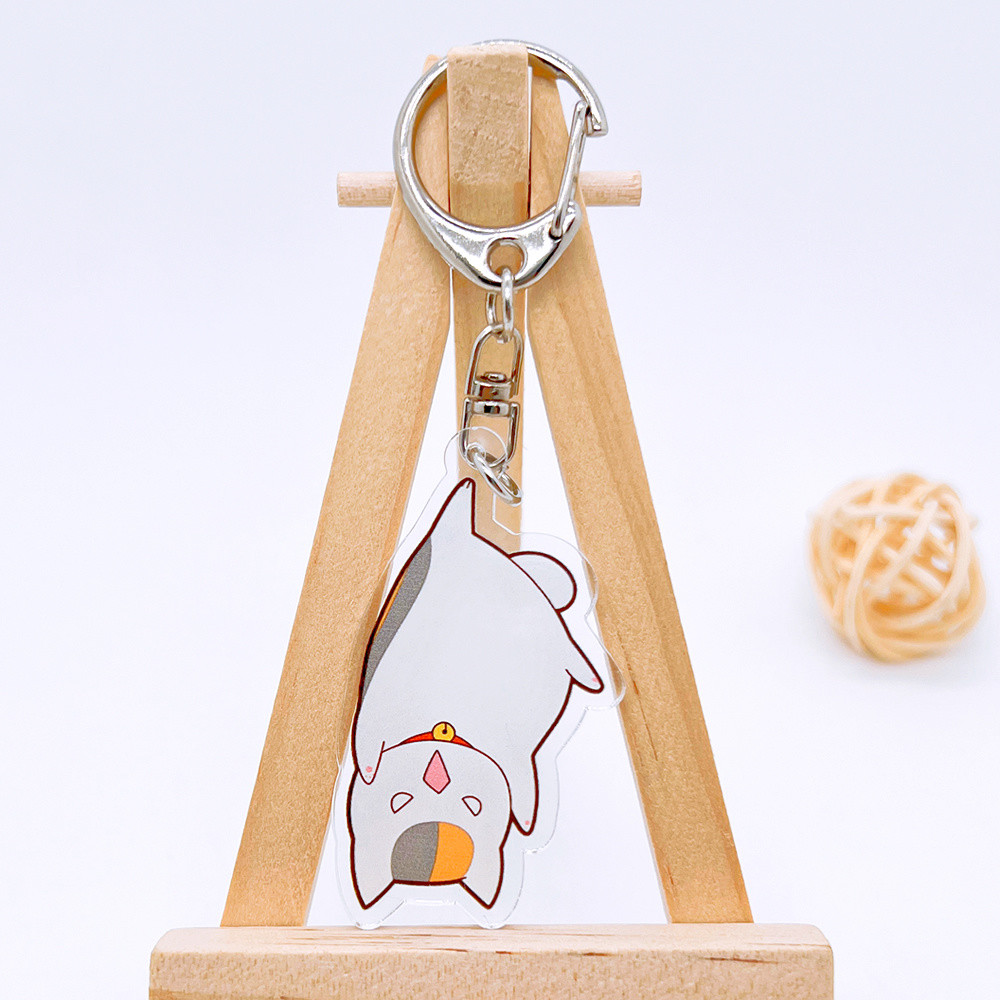 ✨Luxury Cat✨貓吊飾 貓掛件 動漫新款夏目友人帳亞克力鑰匙扣貓咪老師吊起來掛件喵喵老師掛飾 NQYY