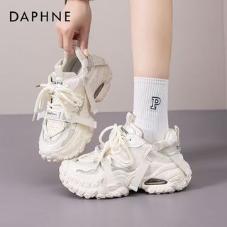 DAPHNE達芙妮 爆款時尚舒適百搭厚底增高拼接運動休閒鞋 女鞋 女生運動鞋 休閒鞋女 籃球鞋 厚底鞋老爹鞋