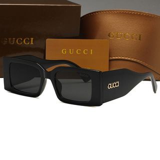 歐美防強光太陽眼鏡方形INS印花復古輕奢眼鏡墨鏡Sunglasses