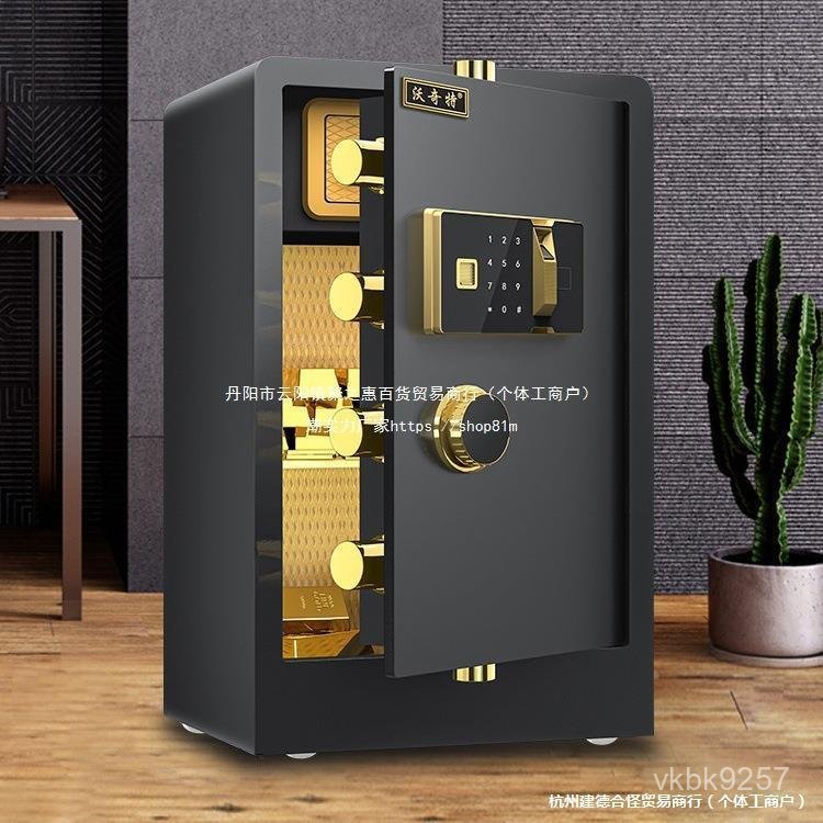 全鋼指紋防盜雙小型保險箱櫃用機械保險櫃保管箱家庭報警迷你入牆 FPWX