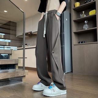 8號倉庫 男士休閒長褲 寬鬆闊腿褲 BLETROU丨褲子男春秋季小眾設計感高街潮流休閑直筒百搭長褲潮 長褲男 透氣直筒褲