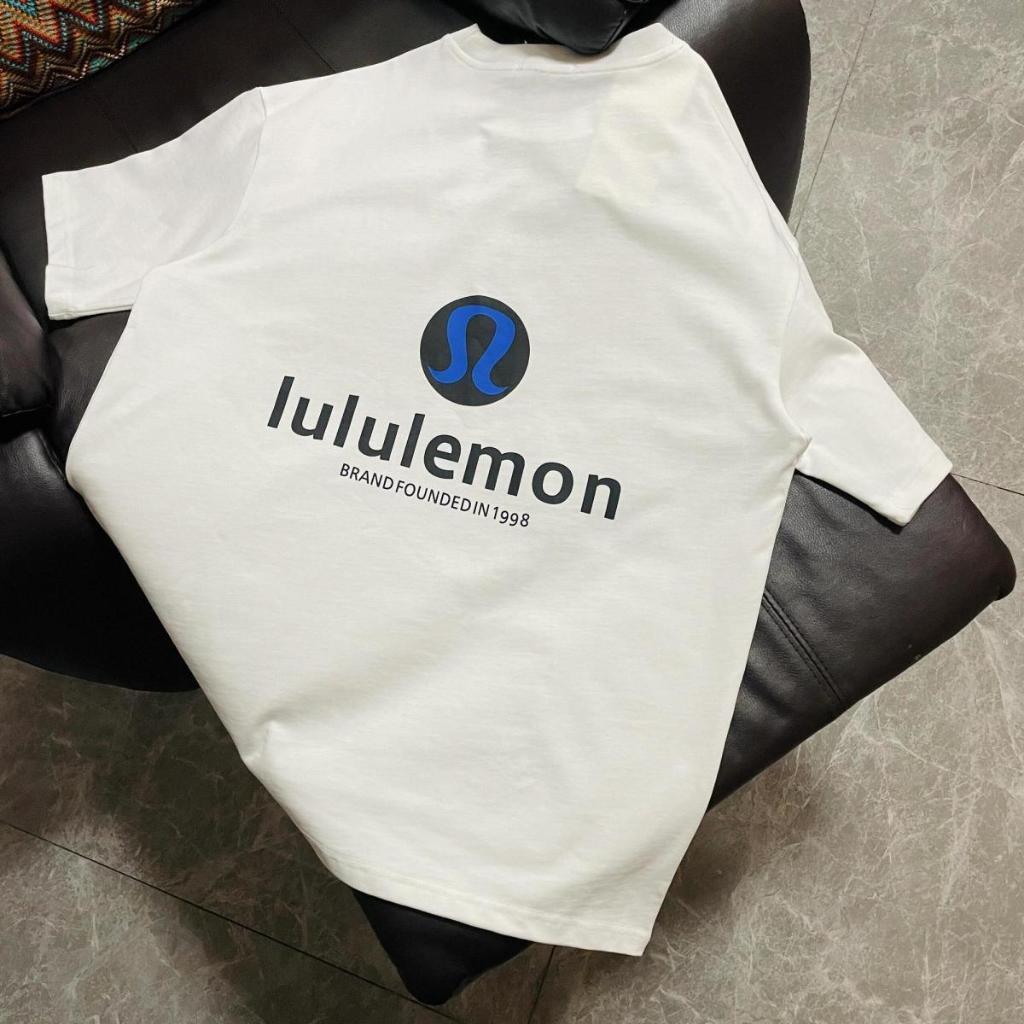 時尚休閒圓領純棉運動款 Lululemon 標誌印花超大款短袖 T 恤 3.18