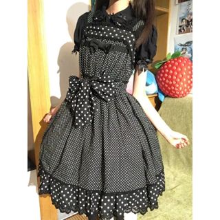日系女裝 森系女裝 日系森林系 日系服飾 森林系女裝 森林系服飾 古著vintage波點套裝夏季新款蝴蝶結蓬蓬連衣裙泡泡