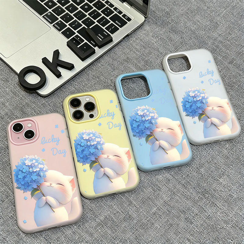 可夾照片的藍色捧花貓咪 谷歌 Googl PIXEL 10 Pro XL 9 8 8A 7 7A 防摔 手機殼