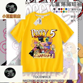 100%純棉兒童卡通短袖 poppy playtime 波比的遊戲童t恤衣服短袖上衣服