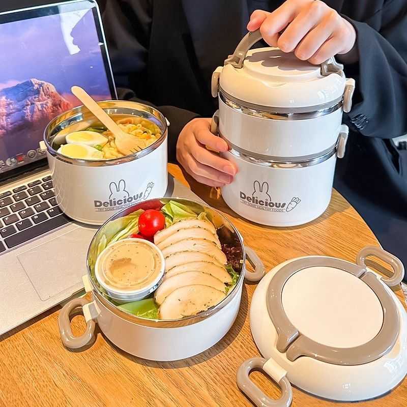 好物上新  保溫飯盒上班族2025新款多層學生便當盒保溫碗大容量盒不鏽鋼餐盒