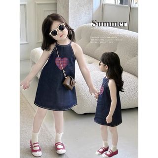 Mimo⭐女童牛仔連衣裙夏裝女寶寶韓版背心裙兒童夏季吊帶裙