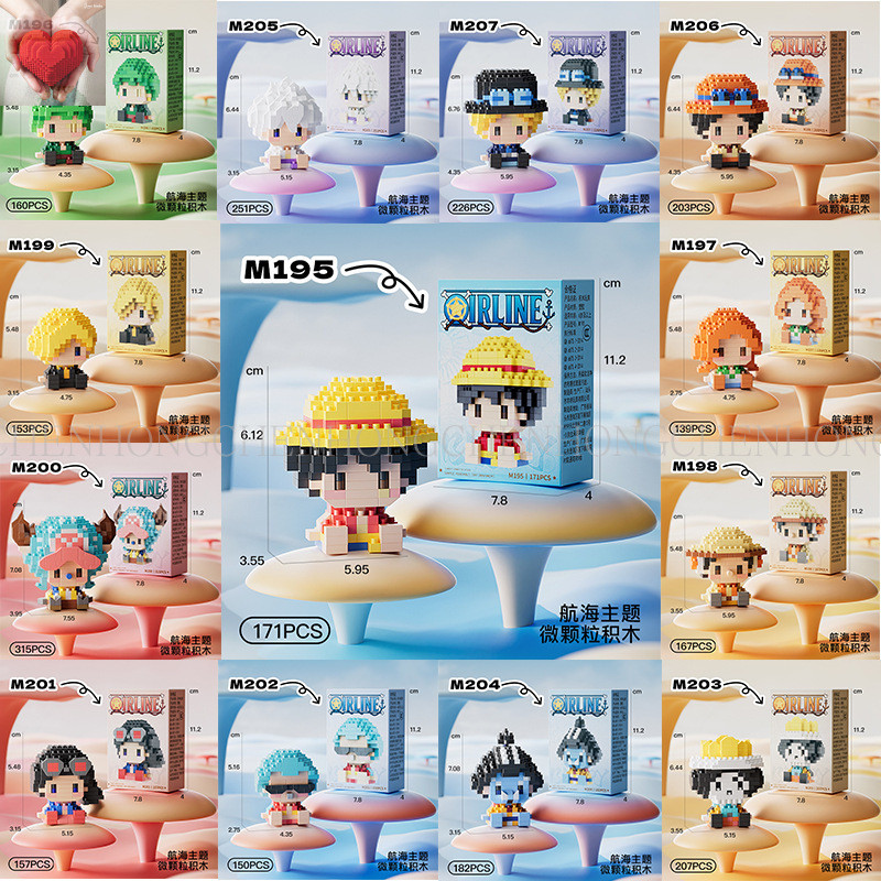 【COCO新品熱賣】海賊王系列草帽路飛組裝積木模型擺件兼容樂高拼裝顆粒益智玩具小禮品地攤抓機娃娃