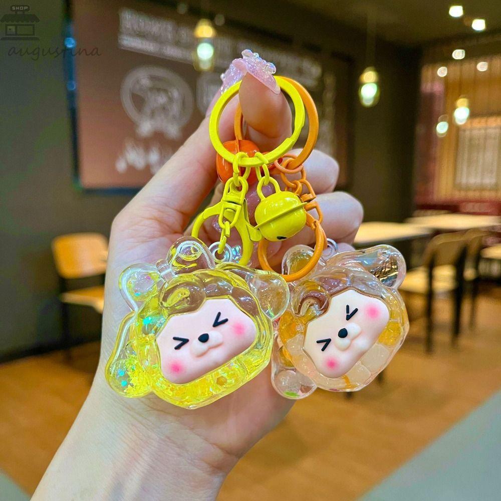 AUGUSTINA 綿羊娃娃吊墜,流動閃亮糖果色 Kiki 娃娃,可愛迷你透明夜光流沙瓶裝飾品