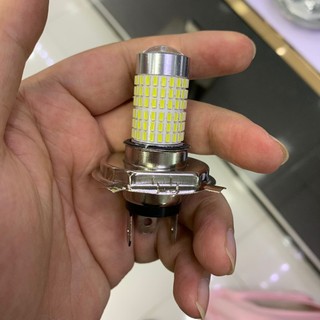 超亮led燈泡汽車燈H4大燈H1遠近光進口晶片100W帶透鏡12v-24v通用【動力世界】