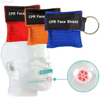 THEGIRL CPR 面罩,口呼吸專業緊急面罩,戶外工具鑰匙扣環一次性單向閥復甦器面罩旅行口袋