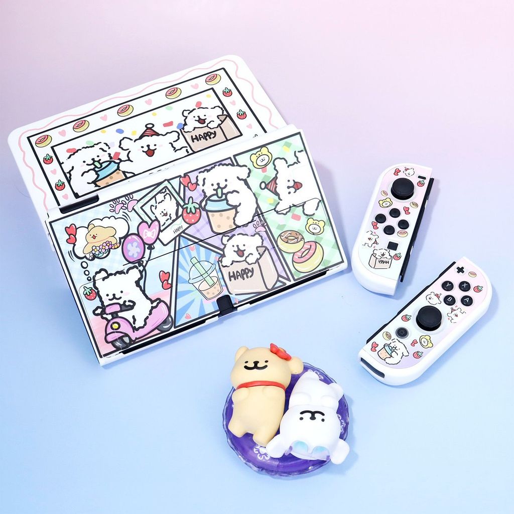 【限時免運】原創Switch2保護套線條小狗手繪全套Switcholed保護殼NS硬殼手柄