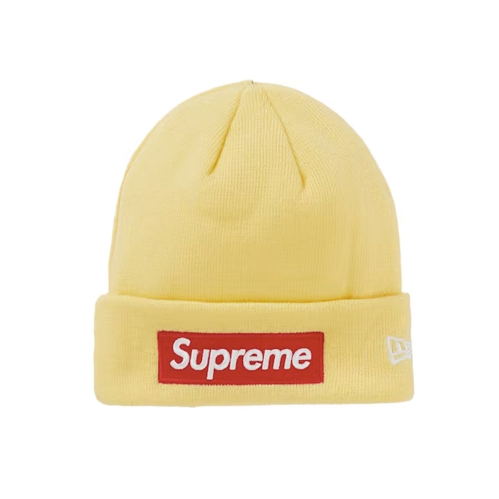 [FLOMMARKET] Supreme x New Era 22FW Box Logo Beanie 毛帽 黃色