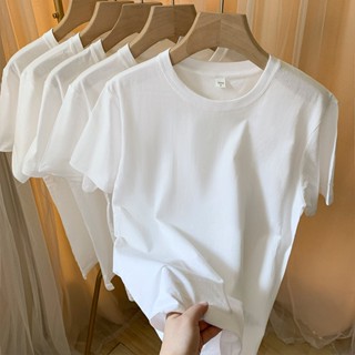 60643 純棉白色短袖t恤女寬鬆上衣