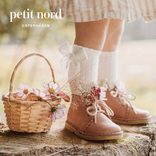 丹麥 Petit Nord【限量現貨】復古玫瑰手工製花邊小皮靴