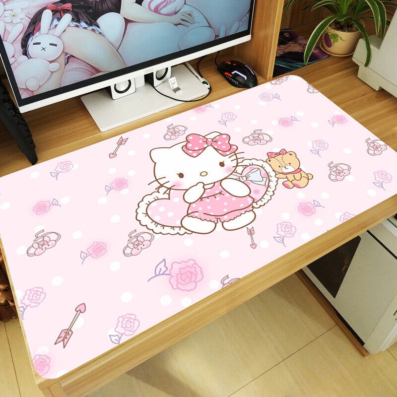 可愛的 Hello Kitty 鼠標墊大號鍵盤桌鼠標墊遊戲墊 70x40 厘米