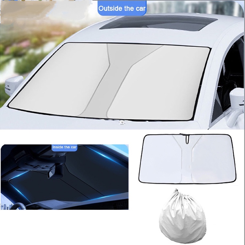 汽車遮陽罩可折疊擋風玻璃罩夏季窗戶遮陽罩熱紫外線防護汽車冷卻遮陽板夏季