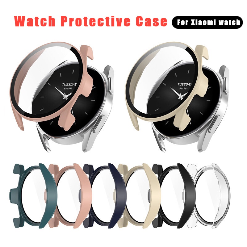 XIAOMI 適用於小米 S2 手錶保護殼 MI Watch S2 手錶殼 PC 殼貼膜一體式保護殼鋼化膜保護殼