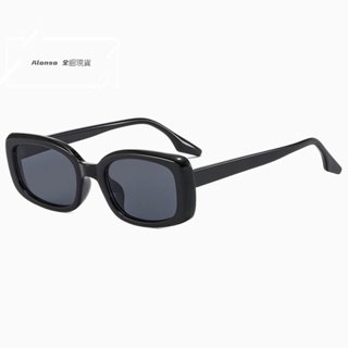 12009 |單黑色眼鏡| 長方形歐美復古潮黑太陽貓眼個性嘻哈遮陽配飾