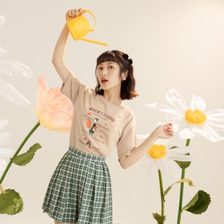 OB嚴選 芬蘭插畫Hihka．樹葉印花大地色系中性寬版上衣 《IH0014》大尺碼/女裝/現貨