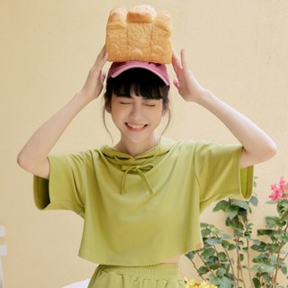 OB嚴選 咖啡廳家族．GaBi小標短版連帽上衣 《KG1564》大尺碼/女裝/現貨