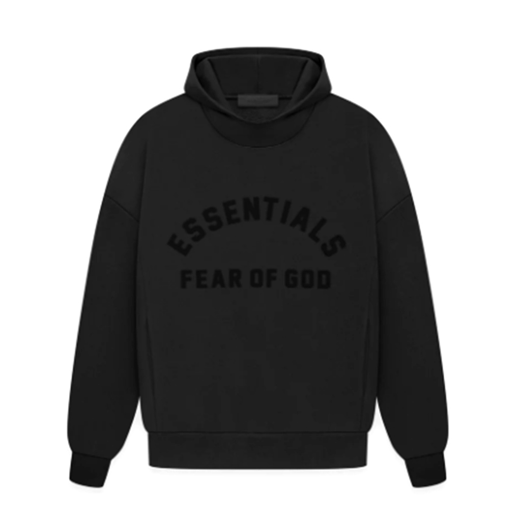 [FLOMMARKET] FOG Essentials 23SS Hoodie Jet Black 圓弧字體 帽T 黑色