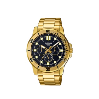 [FLOMMARKET] Casio MTP-VD300G-1EUDF 三環鋼帶 防水手錶-黑金