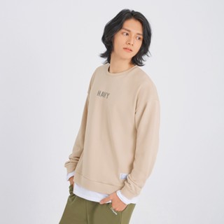 OB嚴選 素色圓領印花假兩件長袖上衣 《KL1470》男裝/現貨/大尺碼