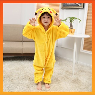 Kigurumi 兒童睡衣男孩女孩可愛皮卡丘恐龍卡通睡衣兒童動物睡衣連身衣服裝