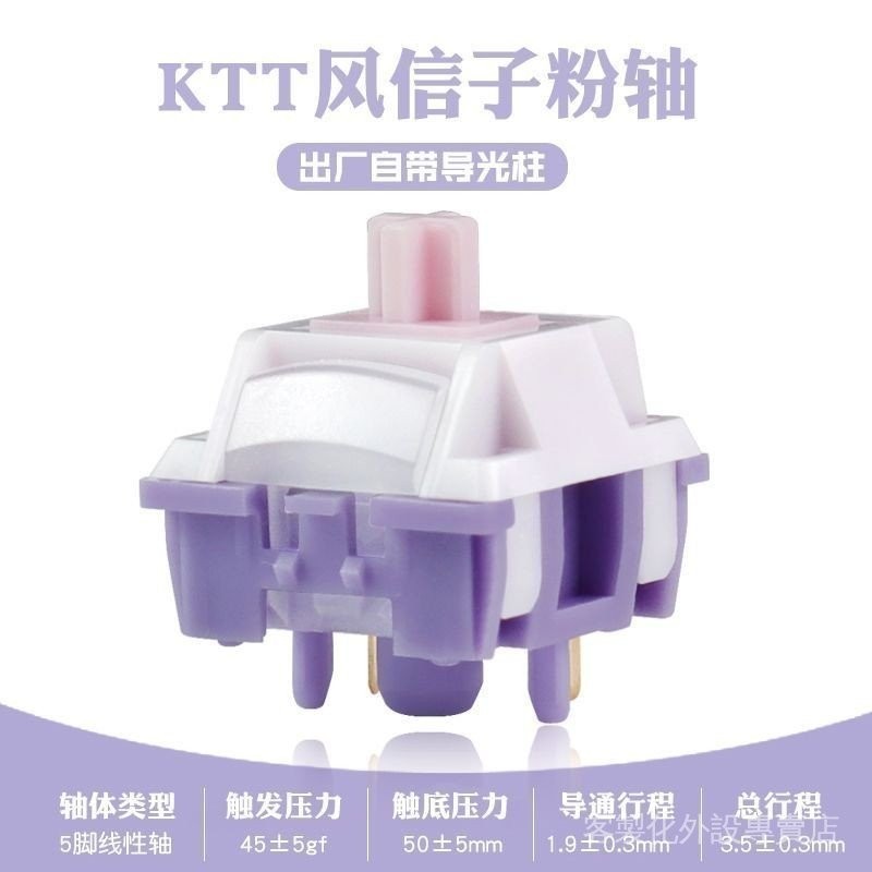 ♞,♘賽博裝備聯動鋪『客製化』康騰特風信子粉軸KTT客製化熱插拔套件DIY軸體5腳線性HIFI爽滑