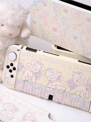適配於 switch oled 保護殼 可愛小羊 洛麗塔 ns機 分體軟殼 f1b