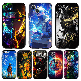適用於 iPhone 13 14 15 Pro Max Plus DK8 時尚卡通酷動漫火影忍者 TPU 軟黑保護殼