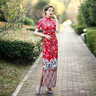 特價款長旗袍 中國風旗袍 長裙 洋裝 女軍閥太太旗袍 司藤