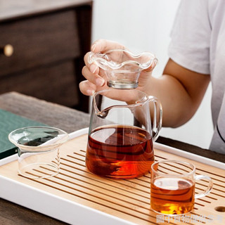 【破損包賠】 =仟樸大號透明玻璃公道杯泡茶分茶器耐熱茶海茶具配件茶漏套裝勻