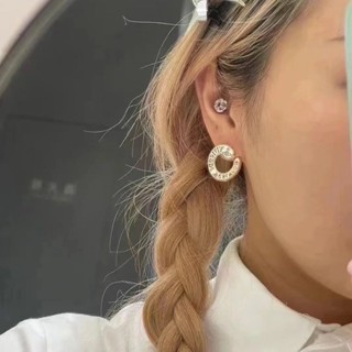 計數器質量! 網紅土星C形戒指金銀琺瑯字母耳環女款Ins輕奢Vers