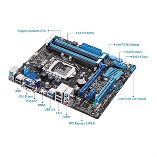 ※順發優選※ ♞,♘【】Asus/華碩 B75M-PLUS B75M-A 主機板1155針四內存槽HDMI