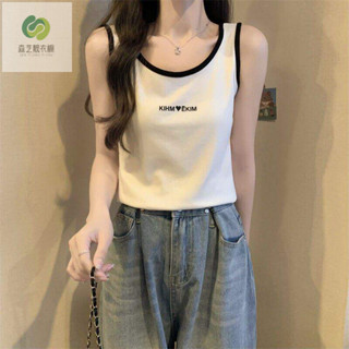 單/兩件裝 時尚字母小可愛背心女內搭夏季緊身外穿打底衫無袖上衣
