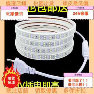 老闆跑了低價處理！ 優選好百貨燈帶條戶外led高壓220V客廳燈家用防水超亮1米送插頭節能三色變光