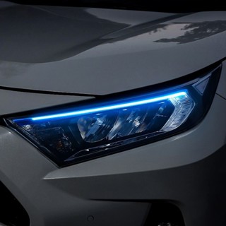 適用於toyota rav4 5代/5.5代改裝配件 豐田rav4 5.5代外飾 雙擎前臉日行車霧燈飾專用改色貼紙膜