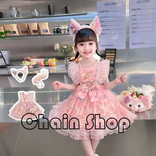 【ChainBaby】韓版兒童cosplay玲娜貝兒公主無袖洋裝 女童洛麗塔小朋友夏日連身裙子 寶寶琳娜貝爾迪士尼