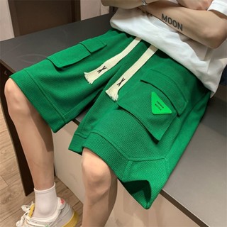 現貨#短板上衣 大尺碼 大口袋工裝短褲男夏季胖子大尺碼半褲五分褲華夫格美式籃球運動五分褲 全店免運 春夏新款